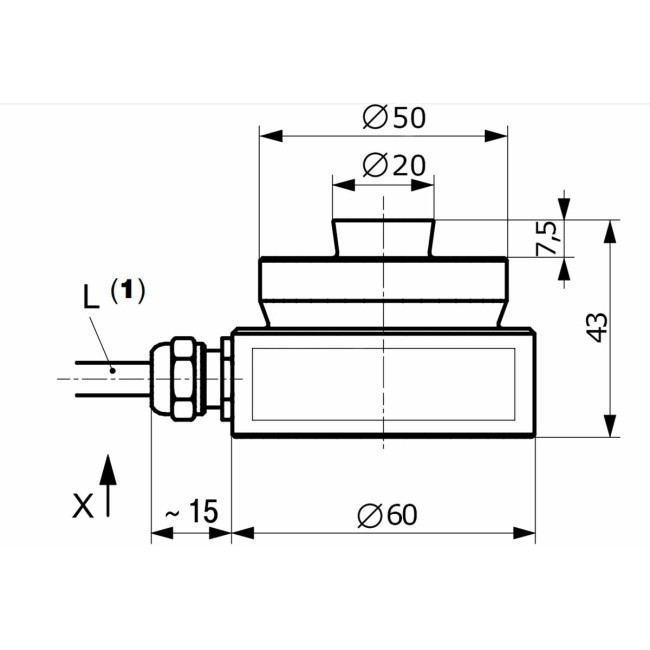 Dynamometr elektroniczny puszkowy 50 kN/5000 kg; 1kg - z czujnikiem zewnętrznym SP50k/33 Zdjęcie - 1
