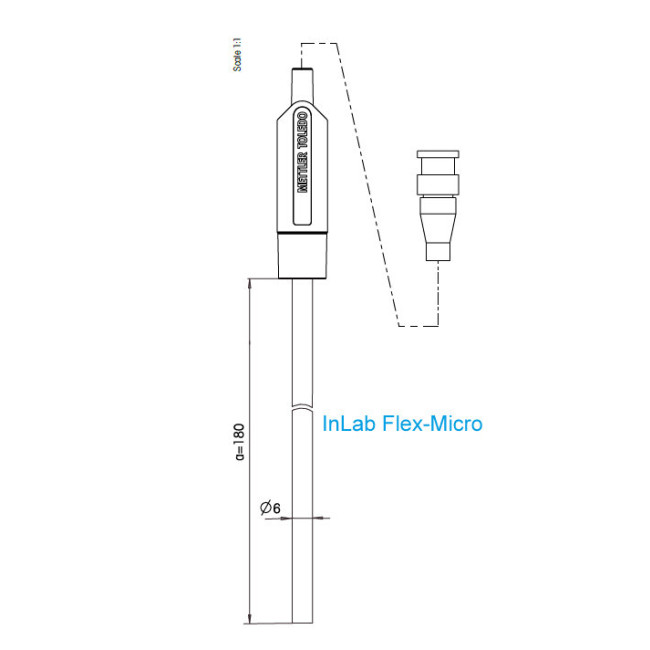 Mettler Toledo półmikroelektroda pH InLab Flex-Micro 51343164 do małych objętości Zdjęcie - 1