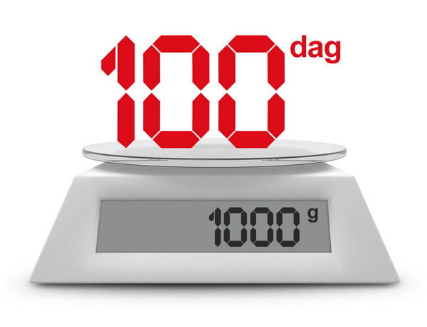 100 dag ile to gram